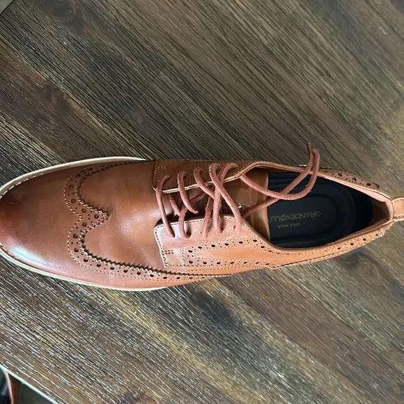 Cole Haan Men's Original Grand Shortwing Oxford Shoe, woodbury/ivory, Size 10.5 - Picture 3 of 3